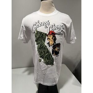 Cheech & Chong Cannabis Company Large T Shirt‎ Weed Marijuana White Short Sleeve